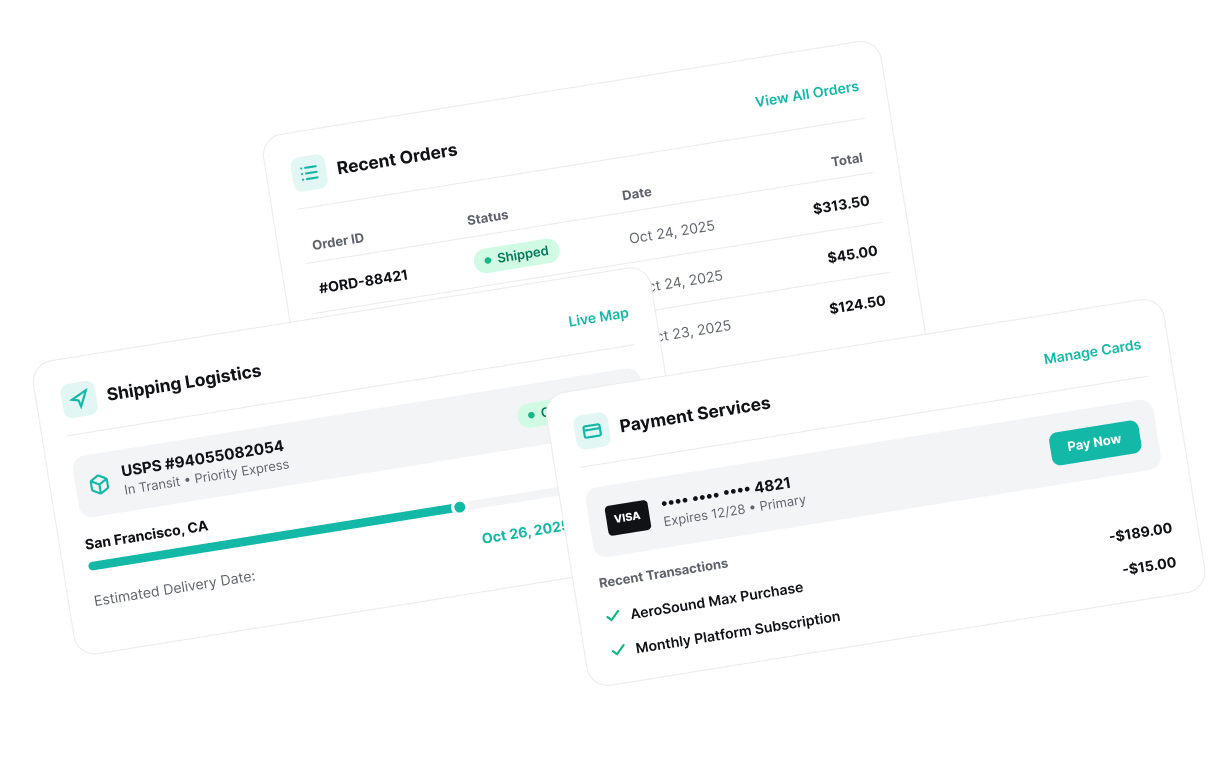 Commerce and operational platform interface