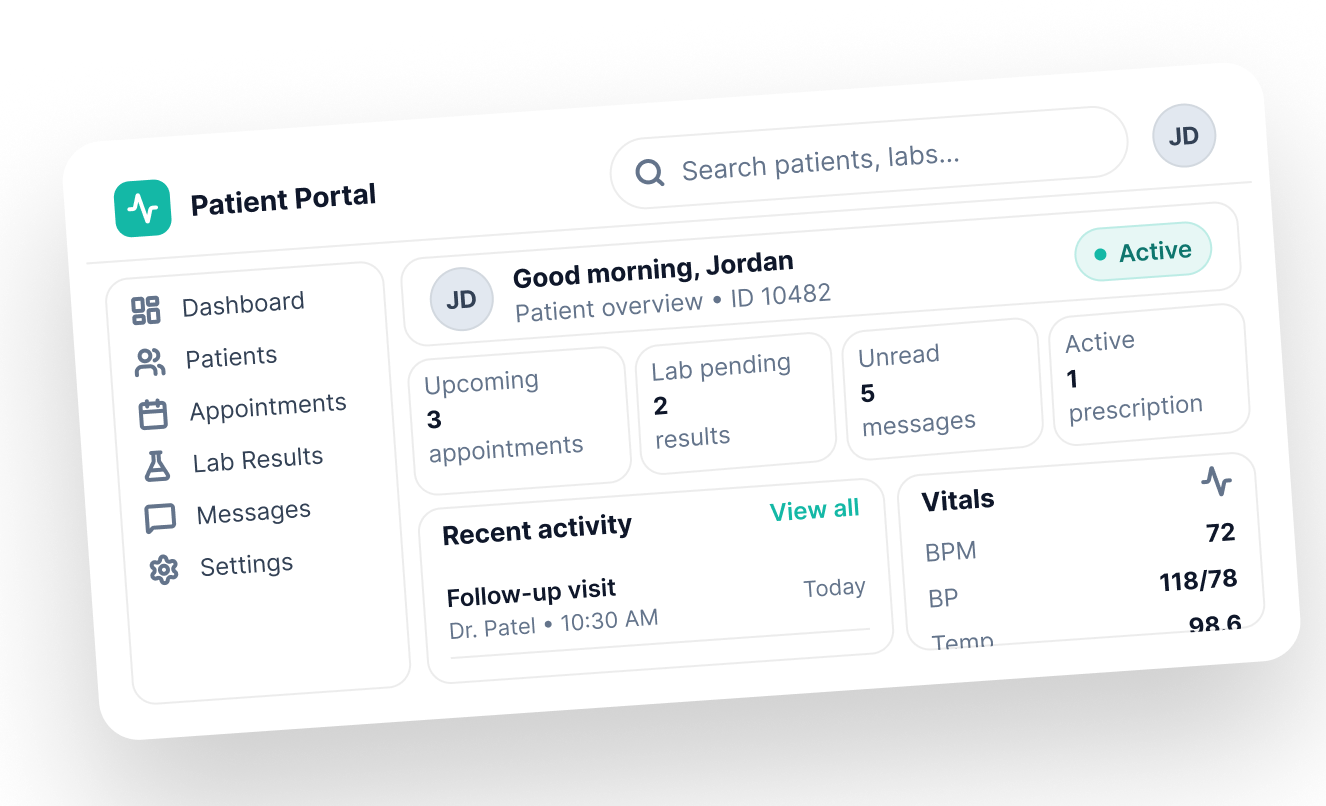 Healthcare platform interface
